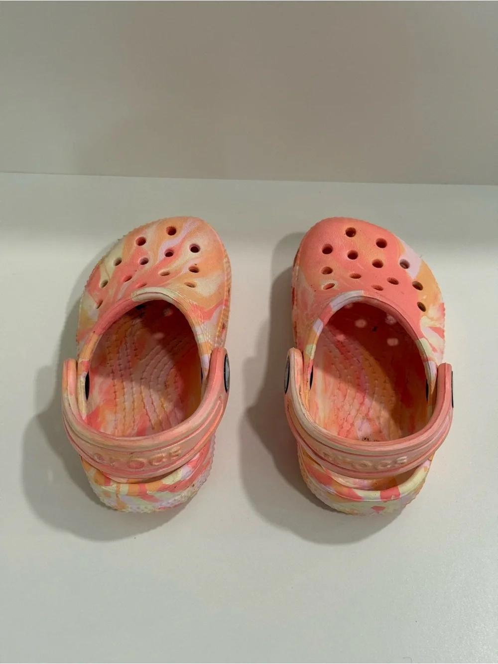 Kids Tie-Dye Crocs - Pink/Peach